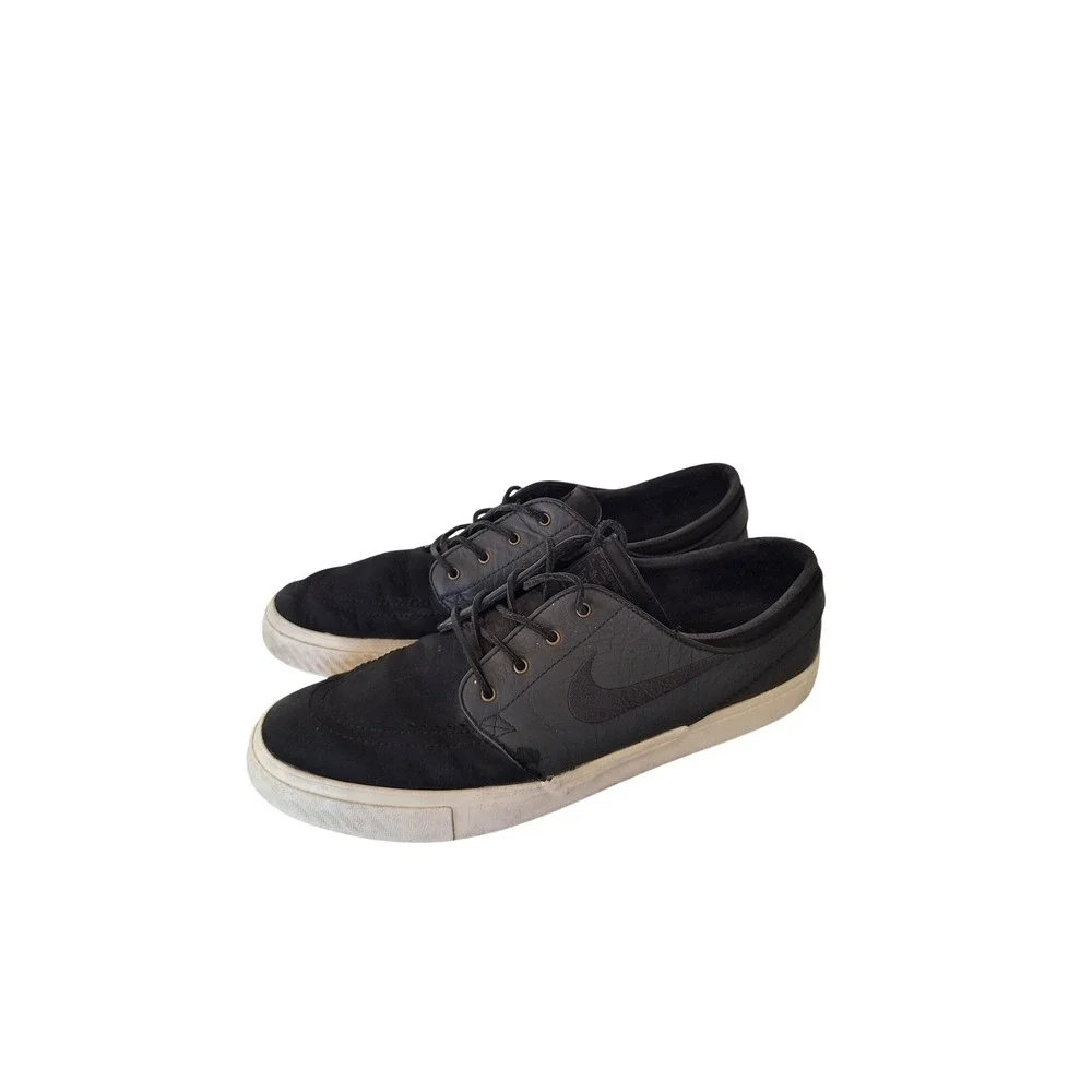 Nike Zoom Stefan Men Janoski Slip-On Leather Skate‎ Shoe Black White Size 11